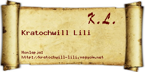 Kratochwill Lili névjegykártya