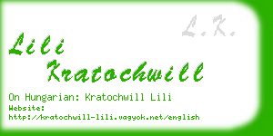 lili kratochwill business card
